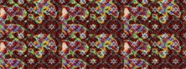 Tatil havası. Kahverengi ve kırmızı renkte çiçekler. Raster güzel bir çiçek deseni çizmiş. Nazik romantik baskı. Bahar mevsimi.