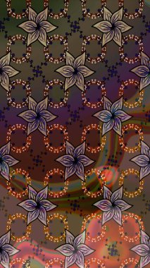 Düz Çiçek Elementleri Tasarımı. Güzel kumaş deseni. Renkli Bahar Teması eskiz kalıbı. Raster illüstrasyonu. Zentangle soyut çiçekleri. Çiçek tozu..