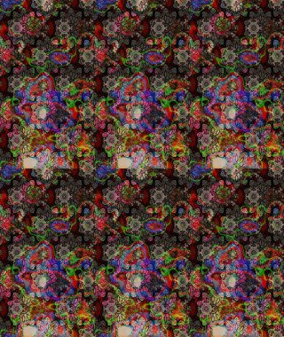 Kahverengi renkli çiçekler. Raster illüstrasyonu. Çiçek süslemeli çizim deseni.