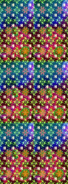 Küçük çiçekteki sevimli çiçek deseni. Mavi ve yeşil renkte çiçekler.