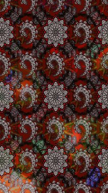 Renkli Bahar Teması eskiz kalıbı. Raster illüstrasyonundaki çiçek desenli çizim. Gri ve kahverengi renkli çiçekler. Düz Çiçek Elementleri Tasarımı.