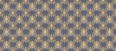 Klasik klasik klasik arka plan. Kahverengi ve beyaz renklerde altın elementlerle kusursuz desen. Geleneksel oryantasyon süsü. Kusursuz klasik raster altın desenli.