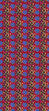 Gömlek baskısı için çiçek boyası. Çiçeksiz desenli arka plan. Kırmızı ve mor renkte çiçekler.