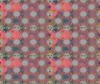 Kusursuz bir geçmişi var. Kumaş, tekstil, duvar kağıdı baskısı için. Eski usul. Tomurcukları papatya çiçekleri olan sevimli bir çiçek deseni. Miles Fleur, süslü püslü bir süs. Raster illüstrasyonu.