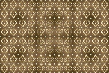 Raster oryantal süs. Geleneksel klasik altın desen. Barok tarzında kusursuz bir doğulu süsü. Kahverengi, bej ve nötr renklerde altın desenli altın elementler.