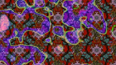 Raster illüstrasyonu. Şirin çiçek elementleri. Düz Çiçek Elementleri Tasarımı. Taslak desenli, modaya uygun kumaş deseni. Renkli Bahar Teması çizim şablonu.