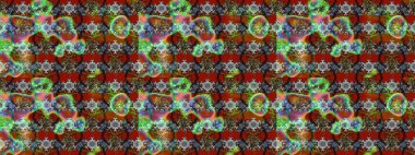 Çiçekli eskiz deseni. Suluboya çizimi. El çizimi. Kahverengi ve yeşil renkte çiçekler.