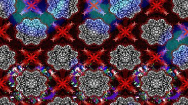 Düz Çiçek Elementleri Tasarımı. Renkli Bahar Teması eskiz kalıbı. Raster..