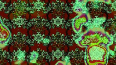 Raster suluboya çiçek deseni, narin çiçekler, yeşil çiçekler, tebrik kartı şablonu. Güzel kumaş deseni.