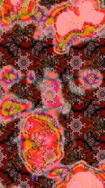 Çiçekler suluboya eskiz deseni. Raster Stili kumaş deseni.