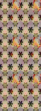 Bej ve gri renkli çiçekler. Tropik çiçekler. Tişörtsüz arka plan deseni.