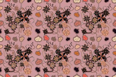 Çiçekli karalama şeklinde Raster çiçek deseni. Nazik, narin çiçek arkaplanı. Hoş renklerde çiçekler.