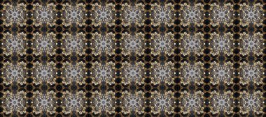 Çiçekli süslemeli Raster. Gri, kahverengi ve bej renkli geleneksel Arap dekoru. Süslü dantel iz sürücü. Duvar kâğıdı için altın süslü bir illüstrasyon. Doğu tarzında vintage tasarım ögesi.