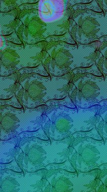 Sevimli çiçek raster deseni. Sketch Colour Spring Theme eskiz kalıbı. Mavi renkli çiçekler. Düz Çiçek Elementleri Tasarımı.