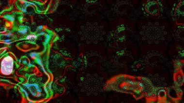 Siyah ve yeşil renkli çiçekler. Küçük çiçekte sevimli çiçek deseni var..