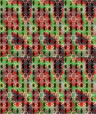 Soyut etnik raster çizim kalıbı. Vadinin çiçekleri kahverengi ve yeşil renklerde. Çiçekler..