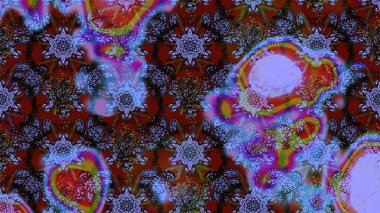 Mavi, mor ve kahverengi renkte çiçekler. Renkli Bahar Teması eskiz kalıbı. Düz Çiçek Elementleri Tasarımı. Raster illüstrasyonunda çiçek deseni çizimi.