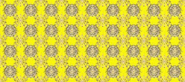 Raster altın desen. Raster illüstrasyonu. Doğu tarzı arabesk. Altın elementli sarı ve beyaz renkler. Kusursuz altın desenli bukleler..