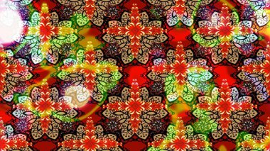 Etnik Mandala süsü. Raster Henna dövme stili. Tekstil, tebrik kartı, boyama kitabı, telefon kılıfı baskısı için kullanılabilir. Hint çiçekli desenli şal desenli..