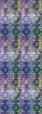 Geleneksel oryantasyon süsü. Klasik klasik klasik arka plan. Tarafsız ve mavi renklerde altın elementlerle kusursuz desen. Kusursuz klasik raster altın desenli. Raster illüstrasyonu.