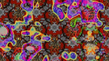 Küçük renkli çiçekler. Küçük çiçekte güzel bir desen. Moda baskıları için zarif bir şablon. Motley illüstrasyonu. Gri ve kırmızı çiçekli bahar çiçekleri.