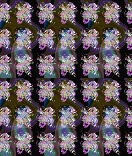 Küçük çiçekte güzel bir desen. Küçük renkli çiçekler. Robot resim. Motley illüstrasyonu. Moda baskıları için zarif bir şablon. Çiçekli yaz çiçekleri.