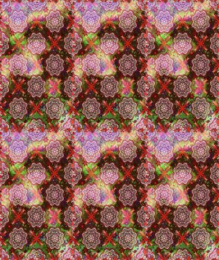 Sevimli çiçek raster deseni. Düz Çiçek Elementleri Tasarımı. Renkli Bahar Temalı Kusursuz Arkaplan. Kahverengi ve nötr renkte çiçekler.