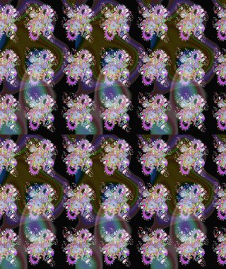 Küçük çiçekte güzel bir desen. Küçük renkli çiçekler. Robot resim. Motley illüstrasyonu. Moda baskıları için zarif bir şablon. Çiçekli yaz çiçekleri.