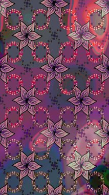 Renkli Yaz Temalı eskiz kalıbı. Mor renkli çiçekler. Sevimli çiçek raster deseni. Düz Çiçek Elementleri Tasarımı.