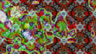 Süslü kumaş deseni. Renkli Bahar Teması eskiz kalıbı. Raster illüstrasyonundaki çiçek desenli çizim. Düz Çiçek Elementleri Tasarımı.