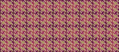 Hassas altın deseni açın. Parlak dantel, stilize çiçekler, şal desenli. Doğu tarzı arabesk. Raster. Mor, bej ve kahverengi renklerde altın elementlerle. Kusursuz altın dokular bukleler.