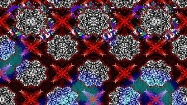 Raster. Düz Çiçek Elementleri Tasarımı. Renkli Bahar Teması çizim şablonu.