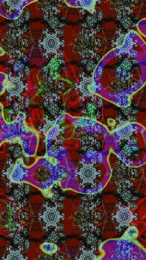 Raster çiçek desenli çiçek deseni, yapraklar, dekoratif elementler, sıçrama, lekeler, el çizimi kontur çizgileri ve Doodle çizim stili, grafik raster çizim çizimi.