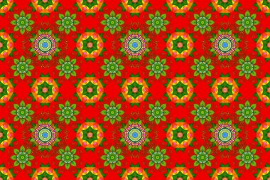 Etnik Mandala havlusu. Kusursuz süs izi. Raster Henna tarzı. Sınır Kızılderili çiçekli paisley patten. Tebrik kartı arkaplanı, boyama kitabı, arkaplan, tekstil için kullanılabilir.