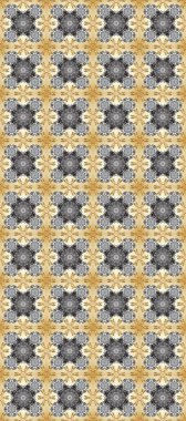 Barok tarzında kusursuz bir doğulu süsü. Gri, bej ve altın elementli nötr renklerde geleneksel klasik altın raster deseni.
