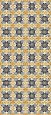 Barok tarzında kusursuz bir doğulu süsü. Gri, bej ve altın elementli nötr renklerde geleneksel klasik altın raster deseni.