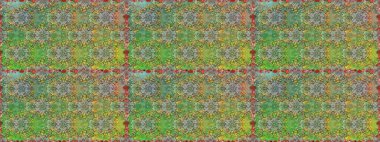 Çizim çiçek deseni duvar kâğıdı olarak kullanılabilir. Yeşil ve nötr renklerde çiçekler. Raster illüstrasyonu.