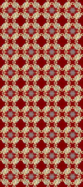 Kırmızı, bej ve kahverengi renklerde, altın elementli klasik, pürüzsüz desen. Raster illüstrasyonu.