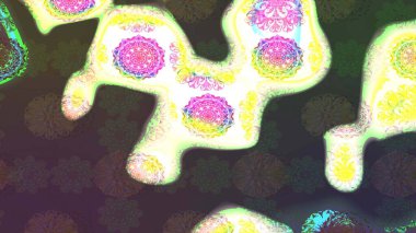 Çiçekli karalama şeklinde Raster çiçek deseni. Yumuşak, bahar çiçekli arka plan. Kahverengi renkte çiçekler.