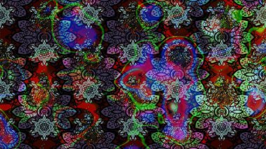 Raster deseni. Siyah ve kahverengi renklerde. Küçük çiçekteki sevimli çiçek deseni. Raster illüstrasyonu. Soyut çiçek çizim kalıbı arkaplanı.