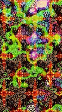 Düz Çiçek Elementleri Tasarım Raster illüstrasyonu. Yeşil renkli çiçekler. Renkli Bahar temalı eskiz kalıbı. Çiçekli çiçek deseni, suluboya..