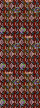 Şirin çiçekler. Çizgi çizimi kalıbı. Raster Moda kumaş deseni.