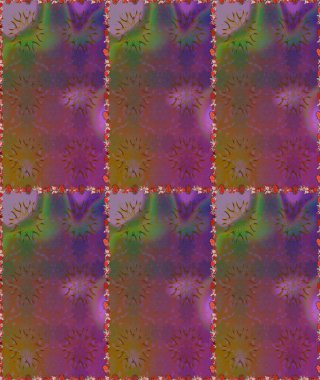 Düz Çiçek Elementleri Tasarımı. Renkli Bahar Temalı Kusursuz Arkaplan. Raster..