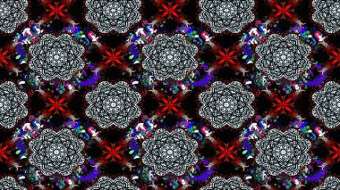 Raster Modaya uygun kumaş deseni. Düz Çiçek Elementleri Tasarımı. Renkli Bahar Teması eskiz kalıbı. Siyah renkli şirin çiçek deseni.