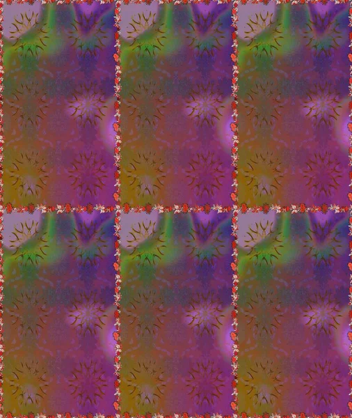 Düz Çiçek Elementleri Tasarımı. Renkli Bahar Temalı Kusursuz Arkaplan. Raster..