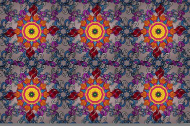 Kabile sanatı boho baskısı, klasik çiçek arkaplanı. Arkaplan dokusu, duvar kağıdı, siyah ve bej renkli çiçek teması. Soyut etnik raster pürüzsüz desen.