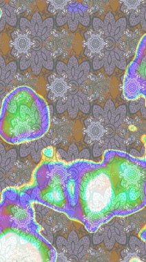 Çizim çiçek deseni duvar kâğıdı olarak kullanılabilir. Gri renkli çiçekler. Raster illüstrasyonu.