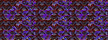 Sevimli çiçek raster deseni. Mor ve kahverengi renkte çiçekler. Sketch Colour Spring Theme eskiz kalıbı. Düz Çiçek Elementleri Tasarımı.