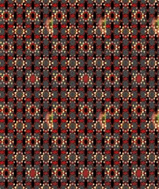 Raster illüstrasyonu. Siyah ve kahverengi kıvırcık çiçekler siyah ve kahverengi renklerde şekillenirler. Klasik çiçek tasarım elementleri.