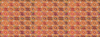 Klasik oryantal desen turuncu renklerden üstündür. Damask pürüzsüz süsü. Geleneksel raster ve altın desen.